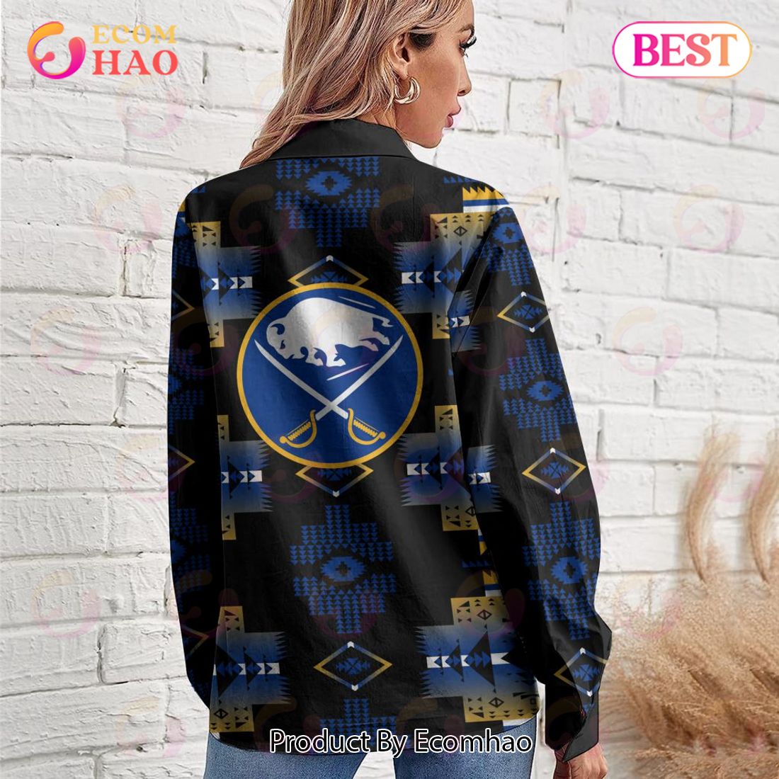 NHL Buffalo Sabres Special Native Design Woman Casual Shirt