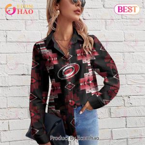 NHL Carolina Hurricanes Special Native Design Woman Casual Shirt