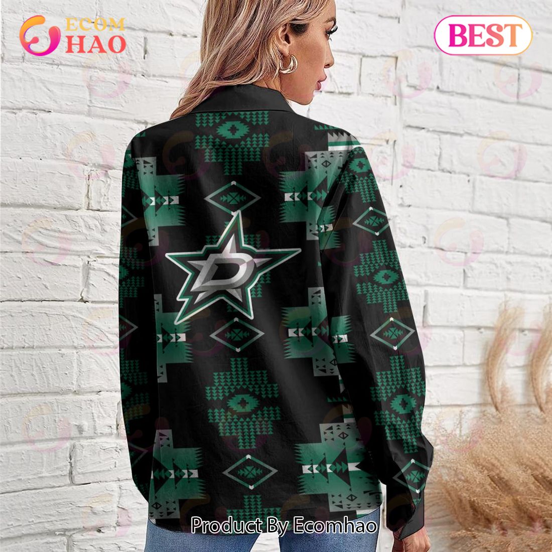 NHL Dallas Stars Special Native Design Woman Casual Shirt