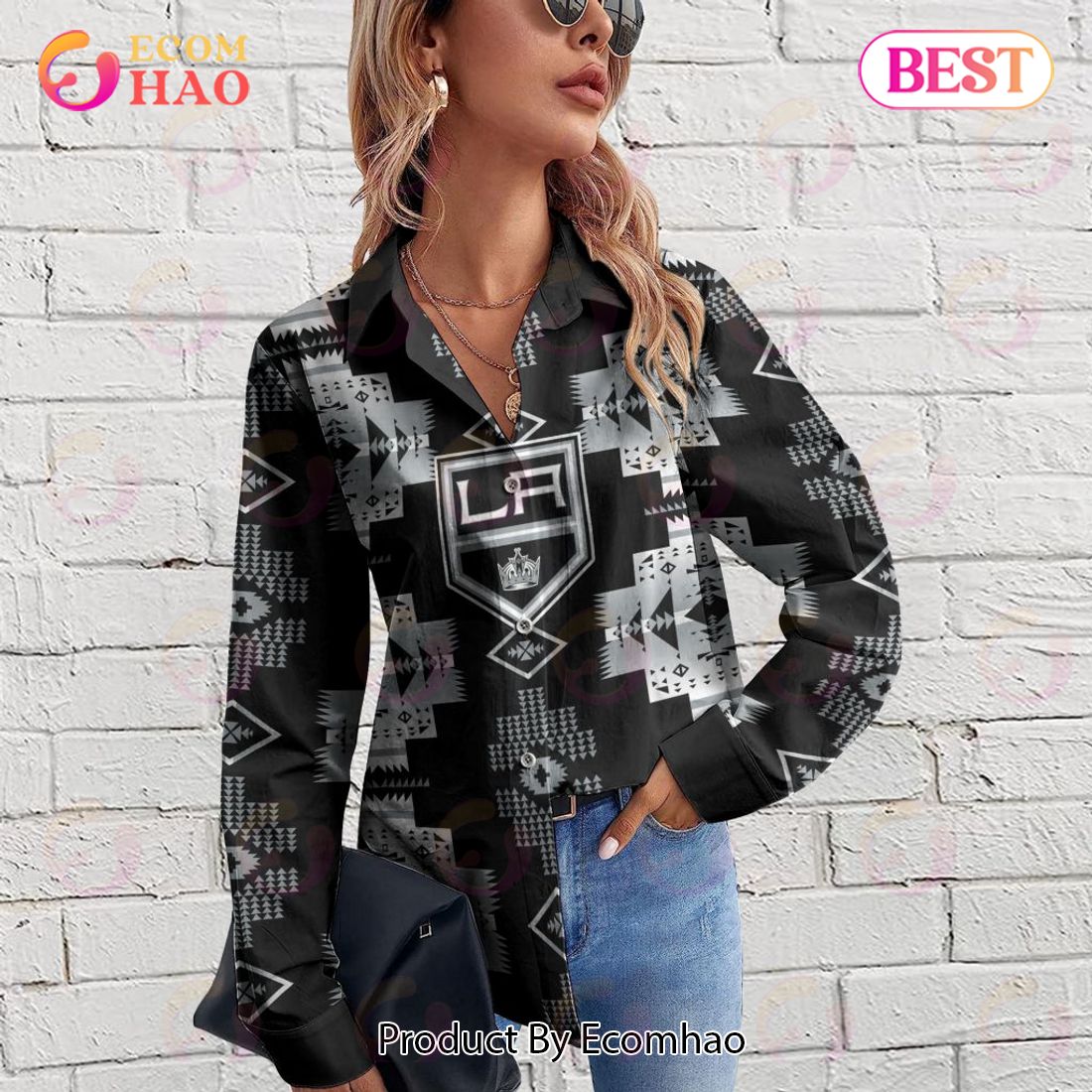 NHL Los Angeles Kings Special Native Design Woman Casual Shirt