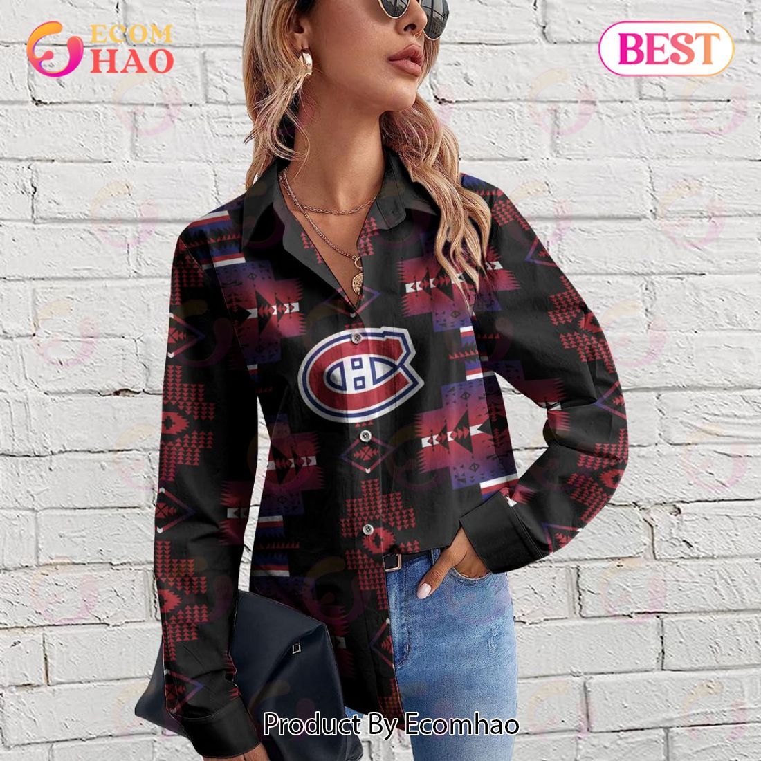 NHL Montreal Canadiens Special Native Design Woman Casual Shirt