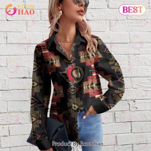 NHL Ottawa Senators Special Native Design Woman Casual Shirt NHL Ottawa Senators Special Native Design Woman Casual Shirt