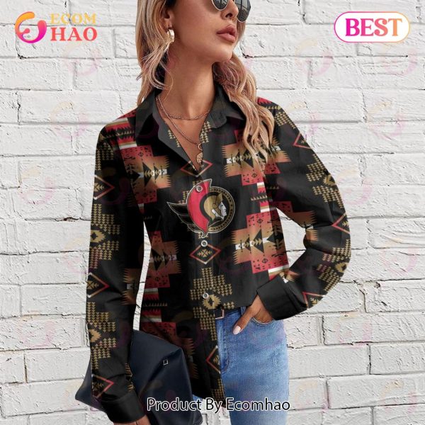 NHL Ottawa Senators Special Native Design Woman Casual Shirt