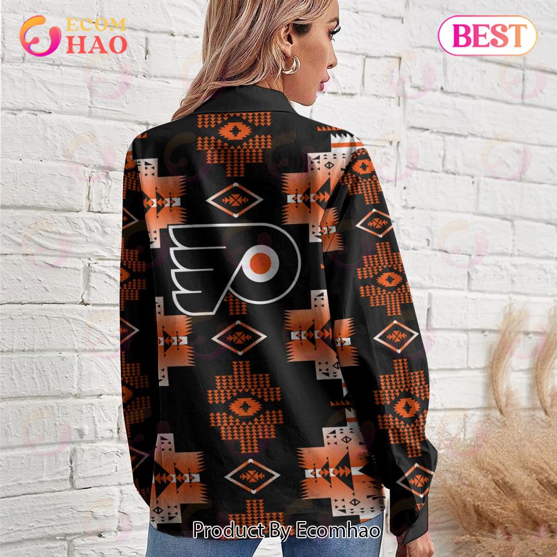 NHL Philadelphia Flyers Special Native Design Woman Casual Shirt