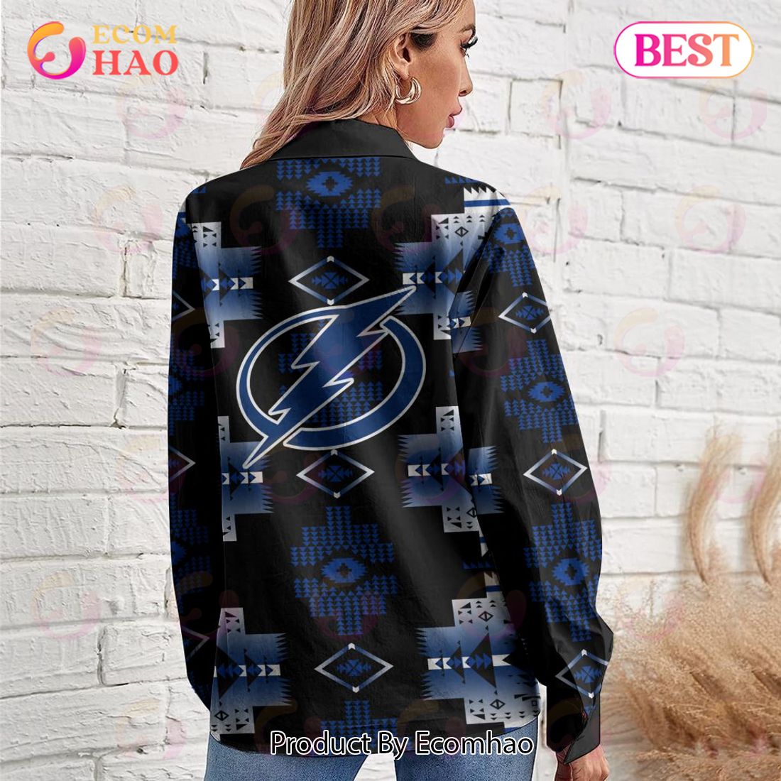 NHL Tampa Bay Lightning Special Native Design Woman Casual Shirt