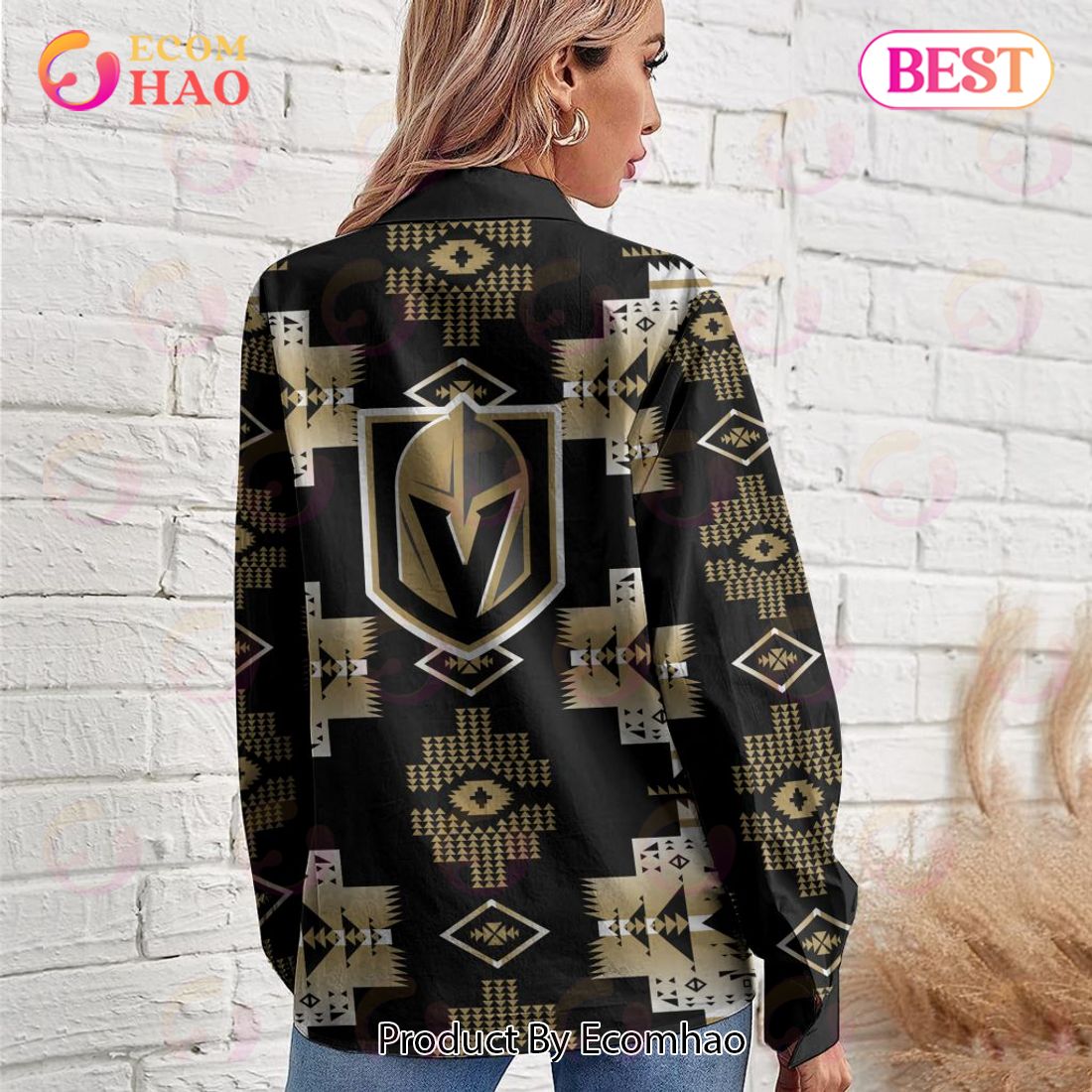 NHL Vegas Golden Knights Special Native Design Woman Casual Shirt