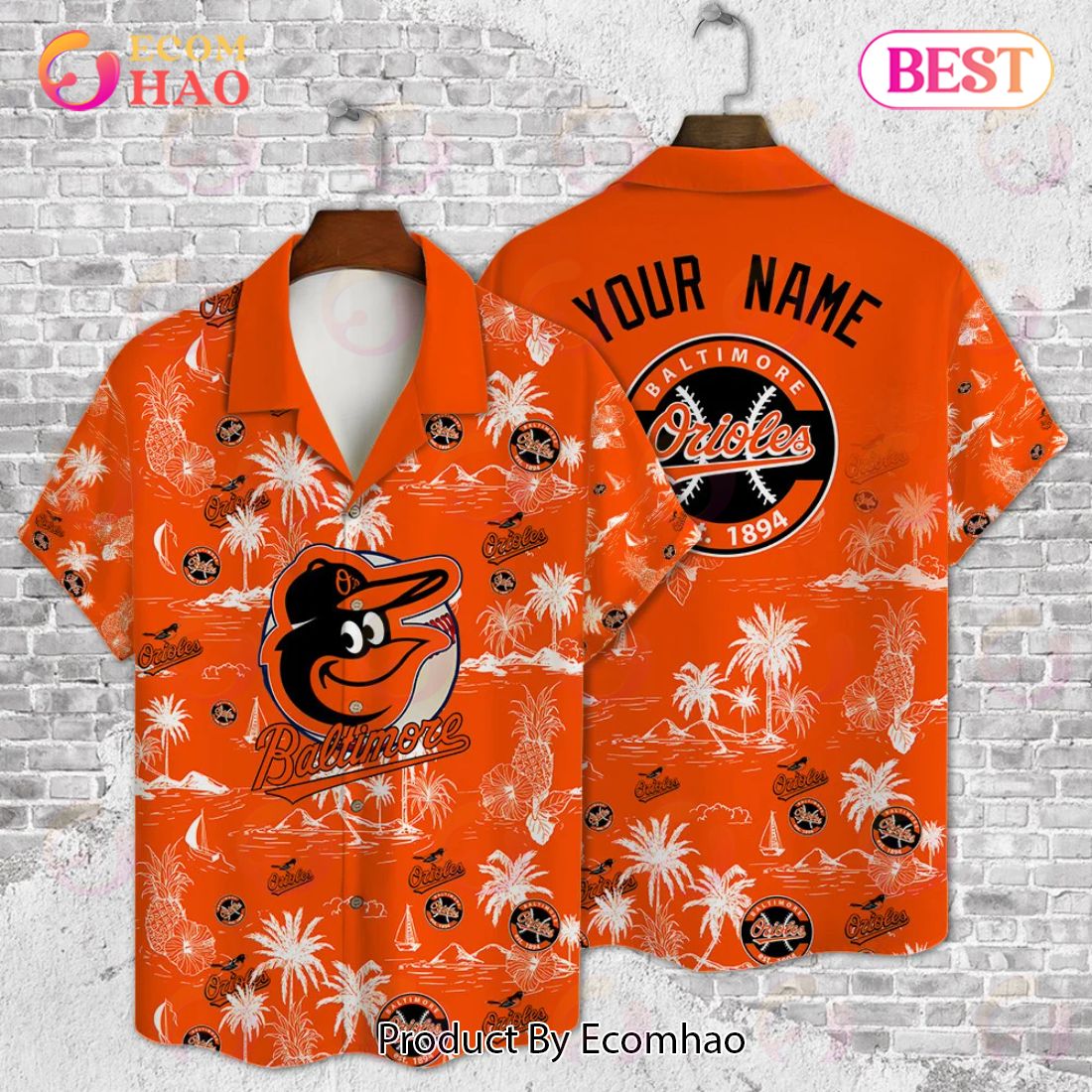 Baltimore Orioles Baseball Pattern Vintage Hawaiian Shirt