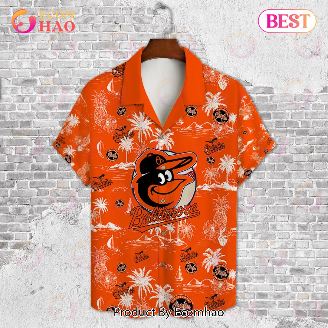 Baltimore Orioles Baseball Pattern Vintage Hawaiian Shirt