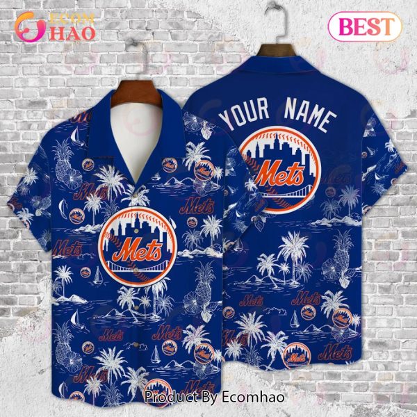 New York Mets Baseball Pattern Vintage Hawaiian Shirt