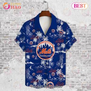 New York Mets Baseball Pattern Vintage Hawaiian Shirt