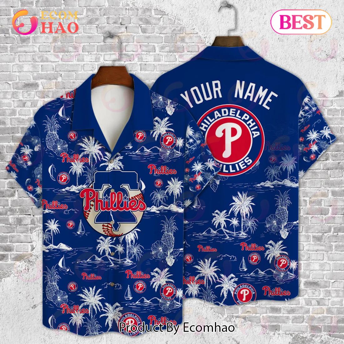 Philadelphia Phillies Baseball Pattern Vintage Hawaiian Shirt