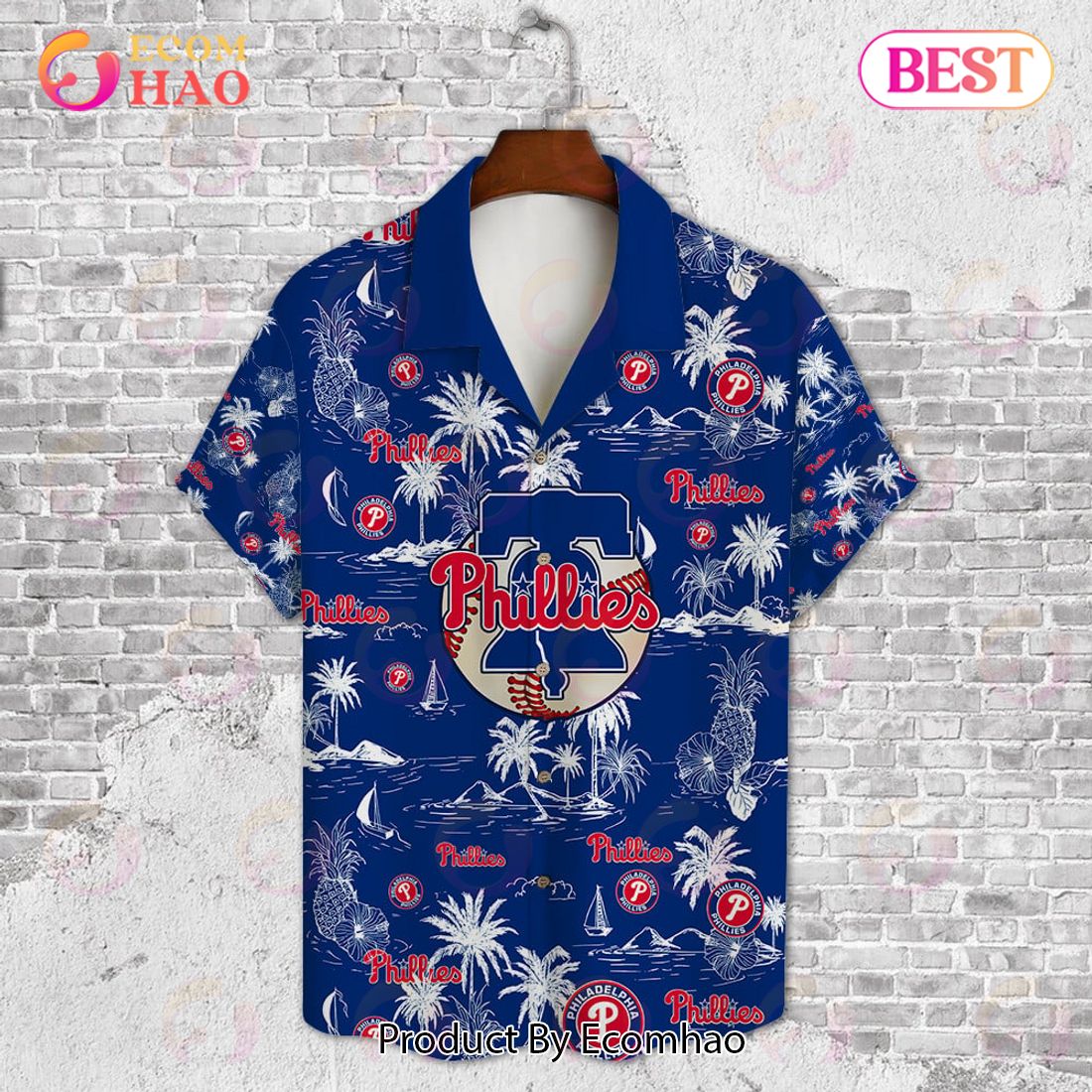 Philadelphia Phillies Baseball Pattern Vintage Hawaiian Shirt