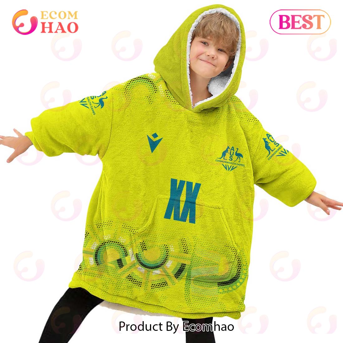 Personalized Netball AU Australia Diamonds Yellow Oodie, Flanket, Blanket Hoodie, Snuggie