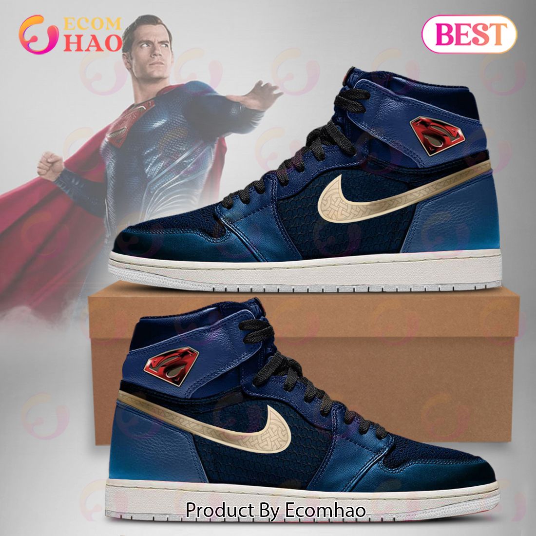 PREMIUM DC Justice League Superman Air Jordan 1, Hightop