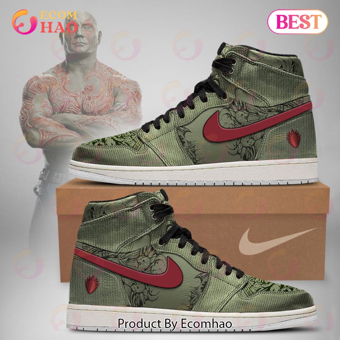 PREMIUM Guardians Of The Galaxy Drax Air Jordan 1, Hightop