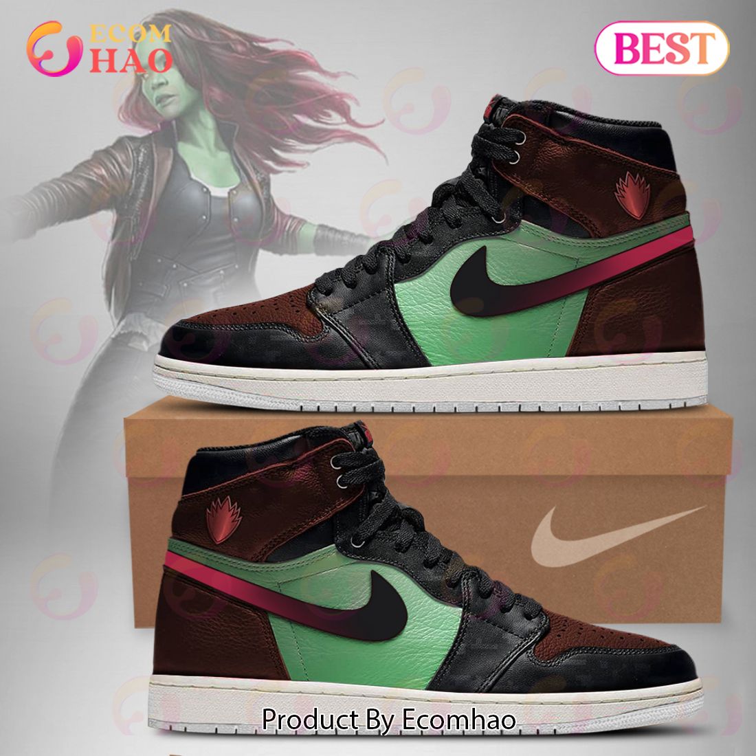 PREMIUM Guardians Of The Galaxy Gamora Air Jordan 1, Hightop