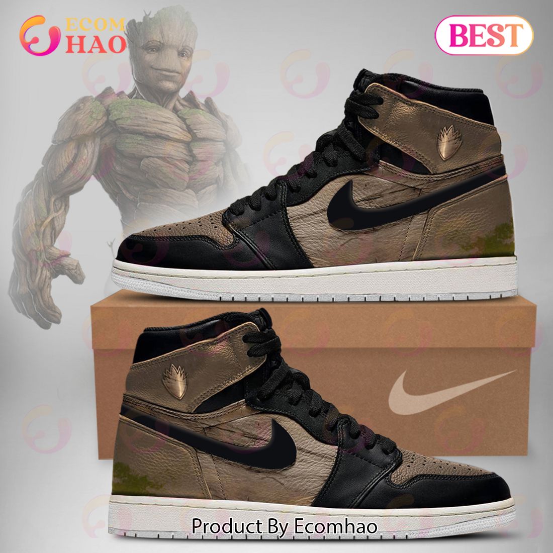 PREMIUM Guardians Of The Galaxy Groot Air Jordan 1, Hightop