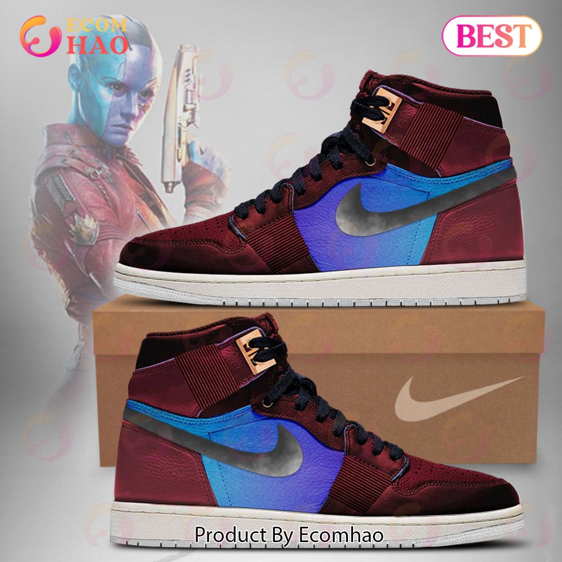 PREMIUM Guardians Of The Galaxy Nebula Air Jordan 1, Hightop