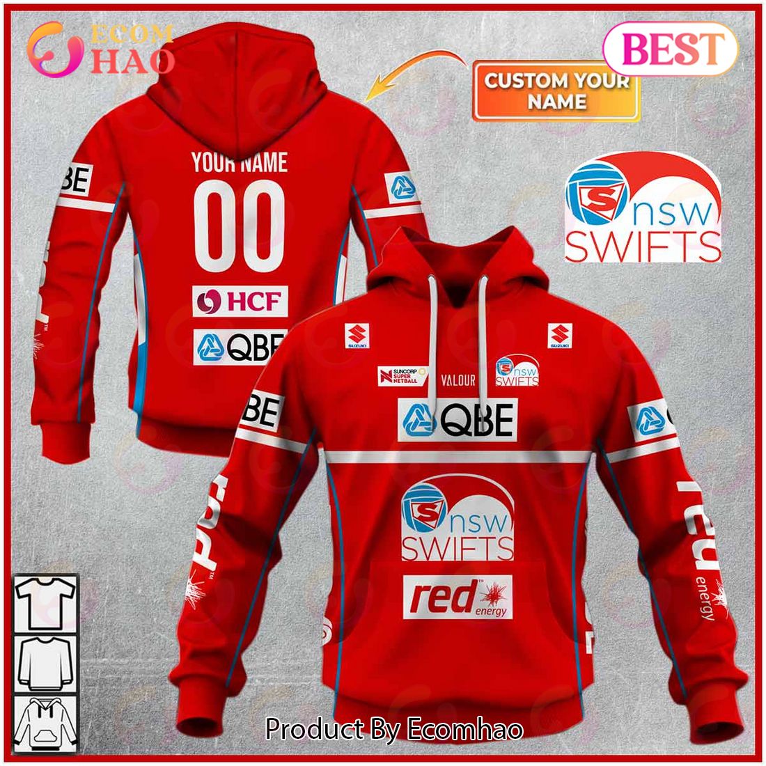 Personalized Netball New South Wales Swifts Jersey 2022 Hoodie