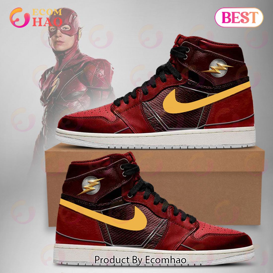 PREMIUM DC Justice League The Flash Air Jordan High 1, Hightop