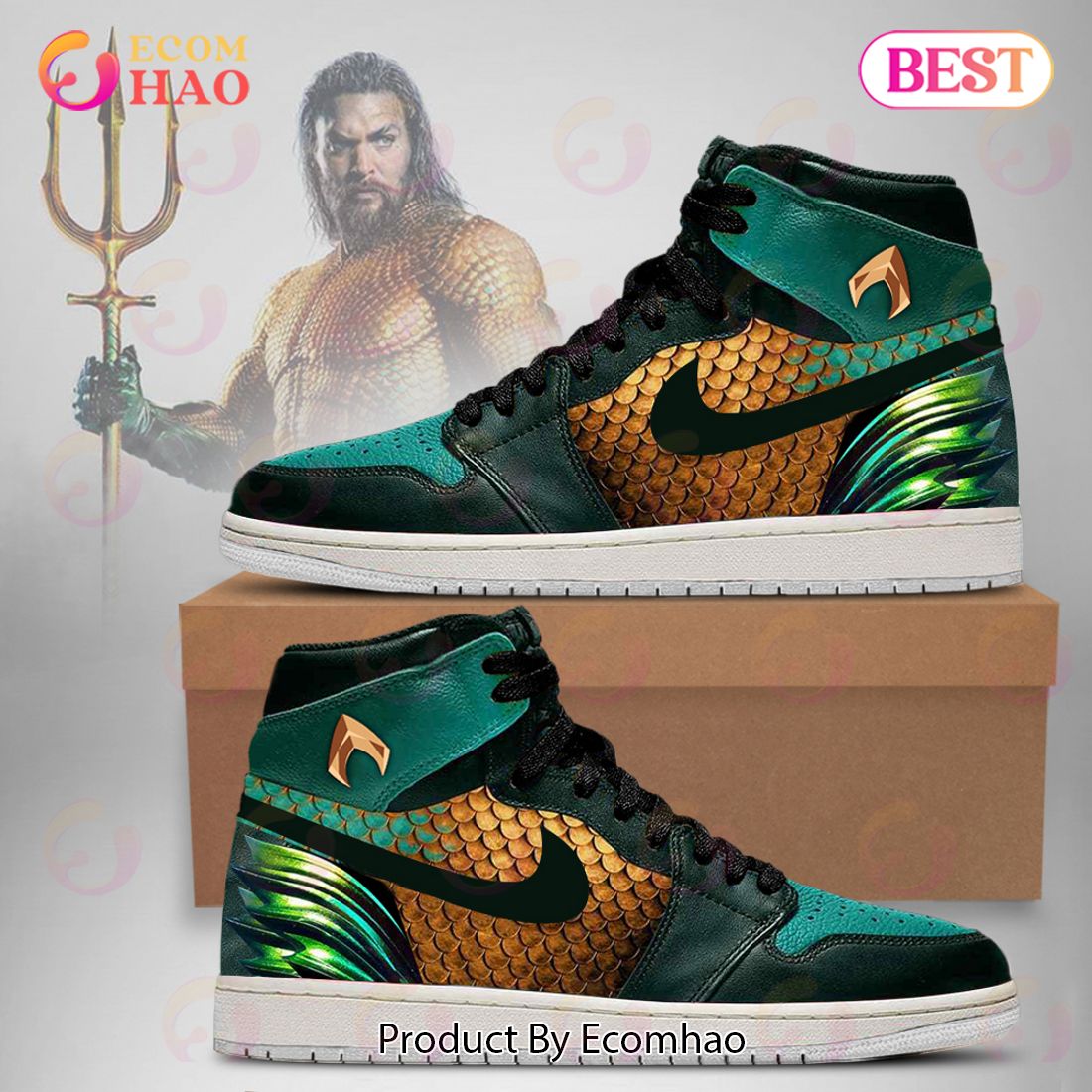 PREMIUM DC Justice League Aquaman Air Jordan 1, Hightop