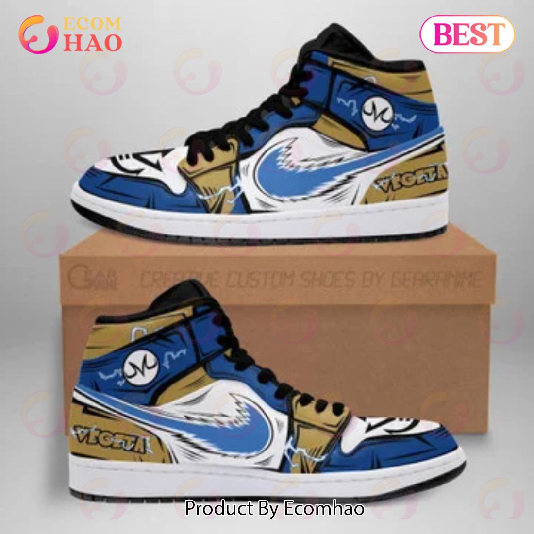 PREMIUM Anime Dragon Ball Vegeta Air Jordan 1, Hightop