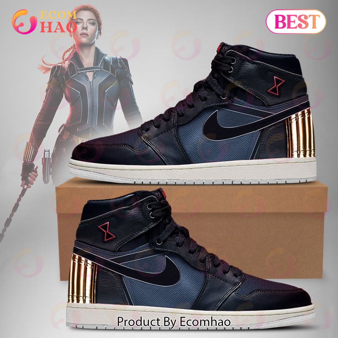 PREMIUM Marvel’s Avengers Black Widow Air Jordan 1, Hightop – PQ51