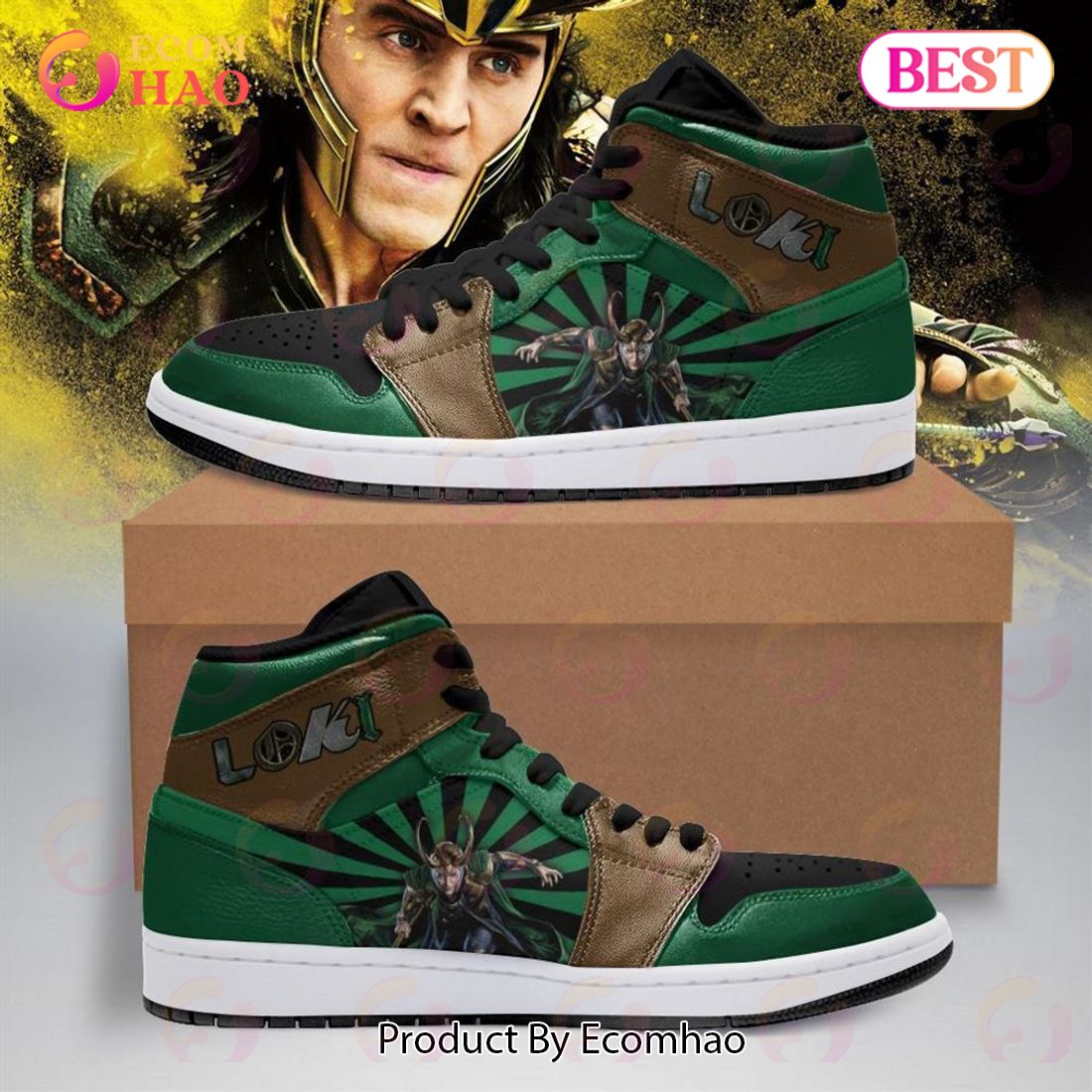 PREMIUM Marvel Loki Air Jordan 1, Hightop