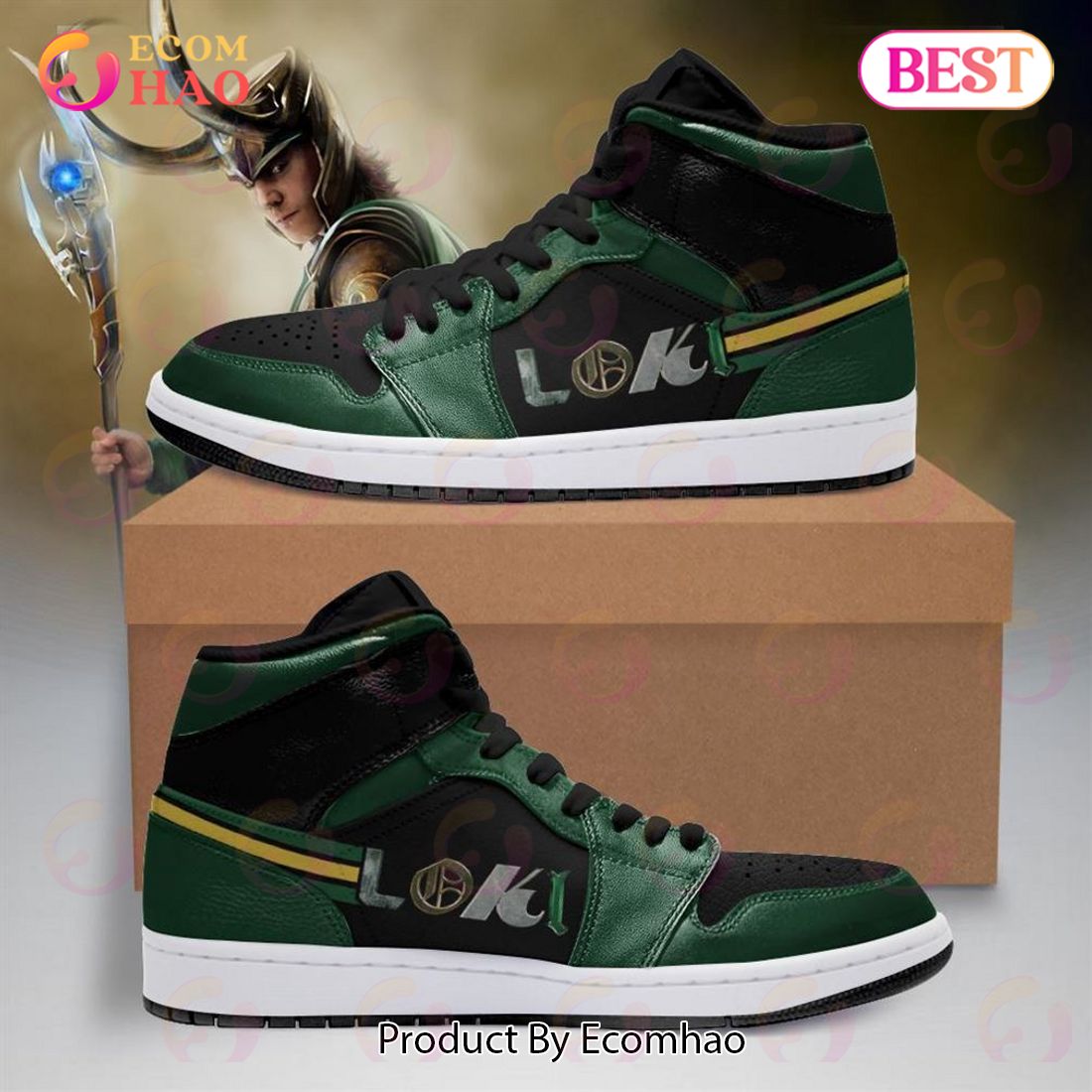 PREMIUM Marvel Loki Air Jordan 1, Hightop – ZZ81