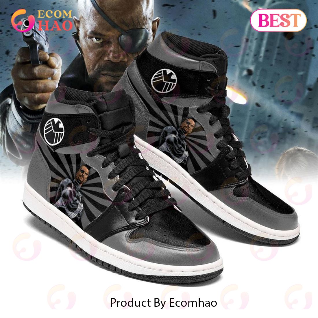 PREMIUM Marvel Nick Fury Air Jordan 1, Hightop – HT01