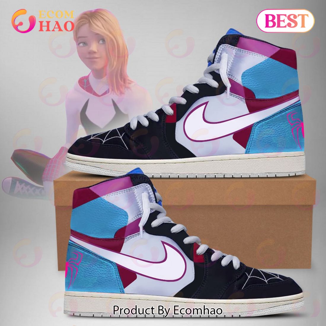 PREMIUM Marvel Spiderman ACROSS THE SPIDER-VERSE Gwen Stacy Air Jordan 1, Hightop