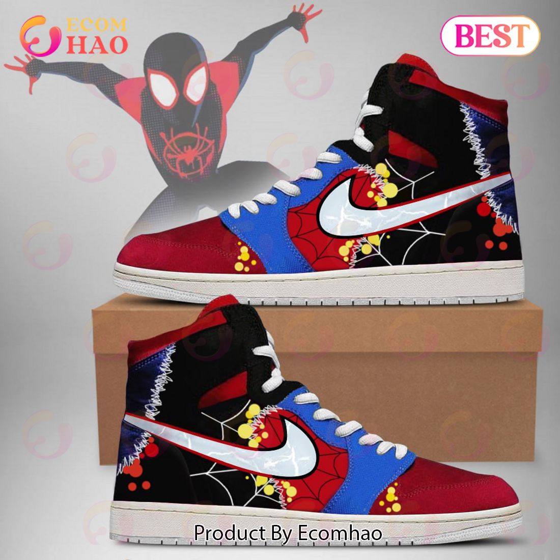 PREMIUM Marvel Spiderman ACROSS THE SPIDER-VERSE Miles Morales Air Jordan 1, Hightop