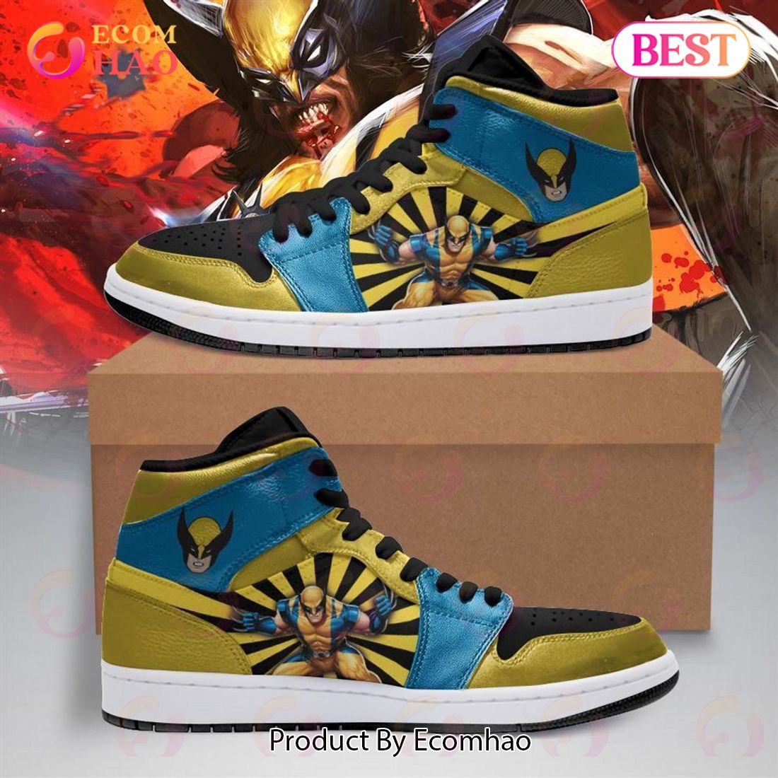 PREMIUM Marvel Wolverine Air Jordan 1, Hightop