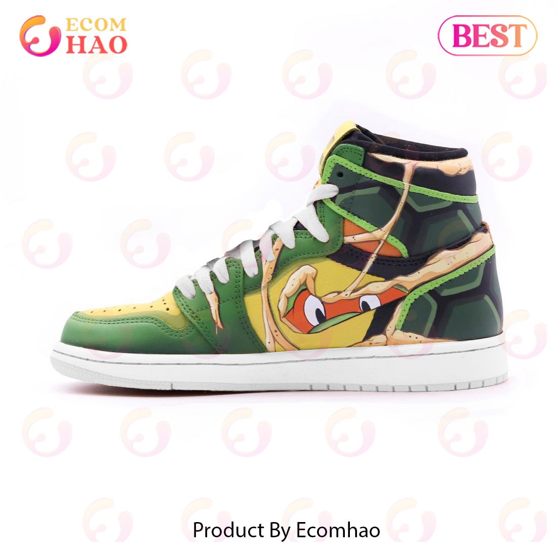 PREMIUM Michelangelo Teenage Mutant Ninja Turtles Air Jordan 1, Hightop