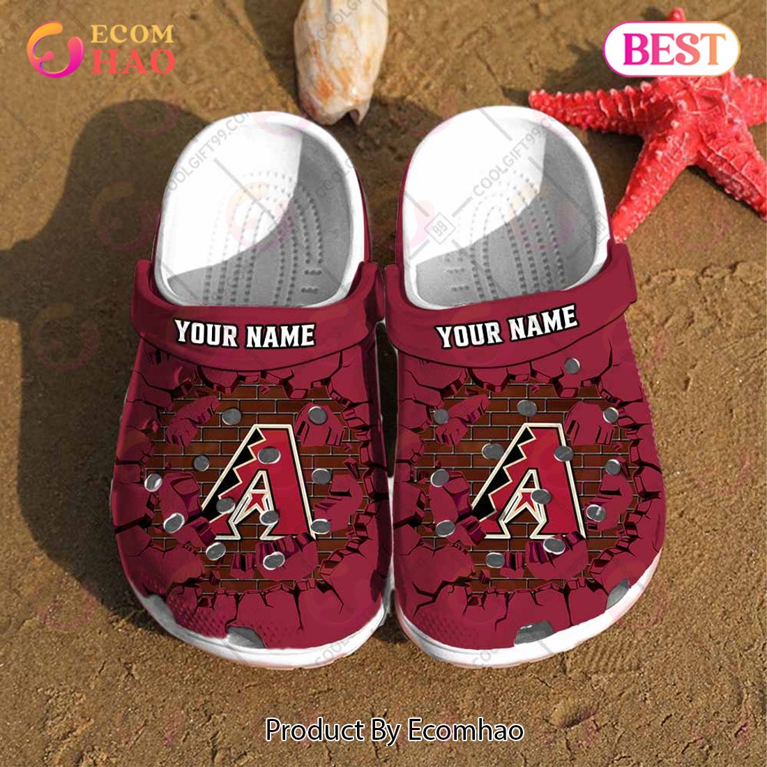 Personalized MLB Arizona Diamondbacks Broken Wall Crocs