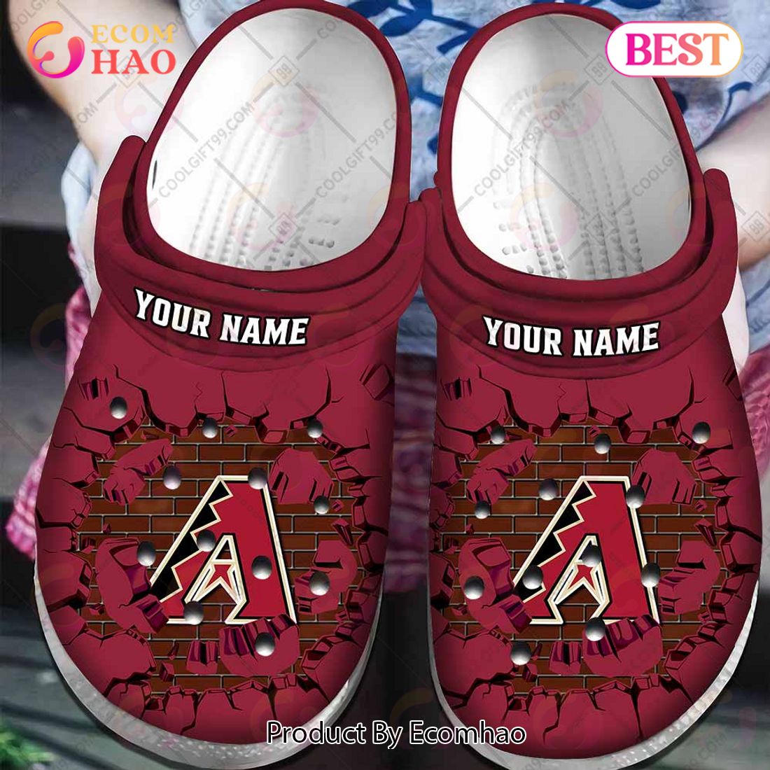 Personalized MLB Arizona Diamondbacks Broken Wall Crocs