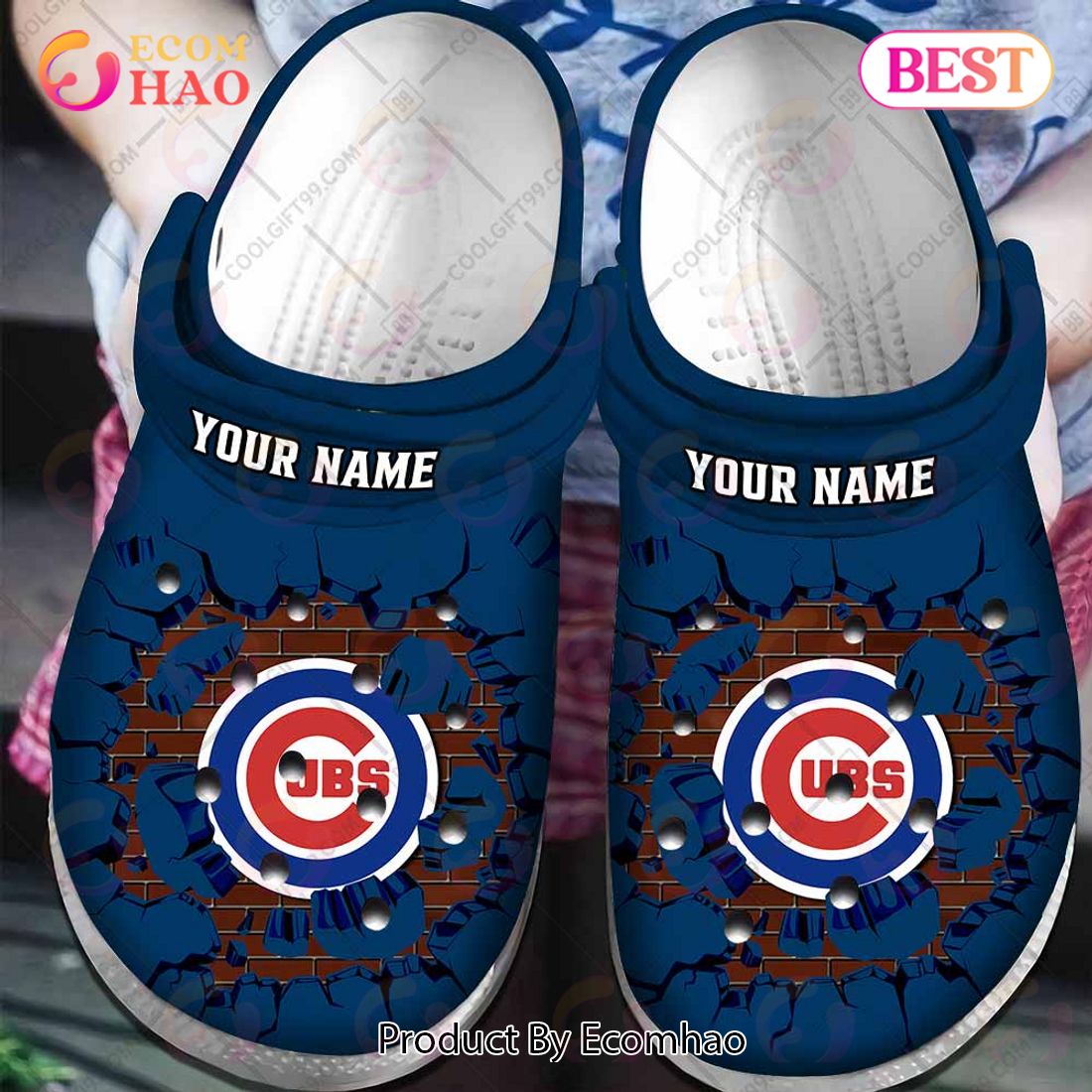 Personalized MLB Chicago Cubs Broken Wall Crocs