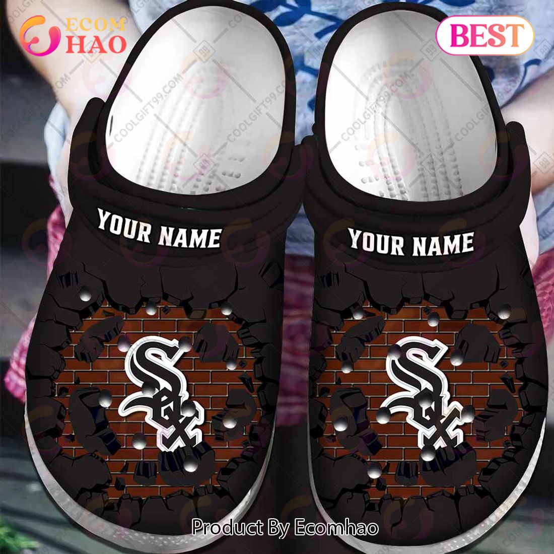 Personalized MLB Chicago White Sox Broken Wall Crocs