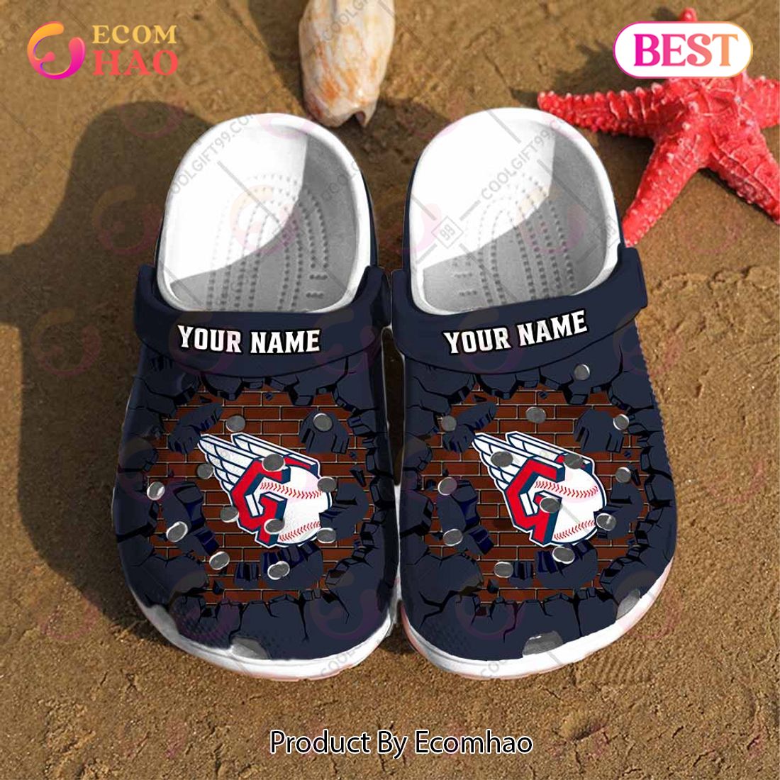 Personalized MLB Cleveland Guardians Broken Wall Crocs