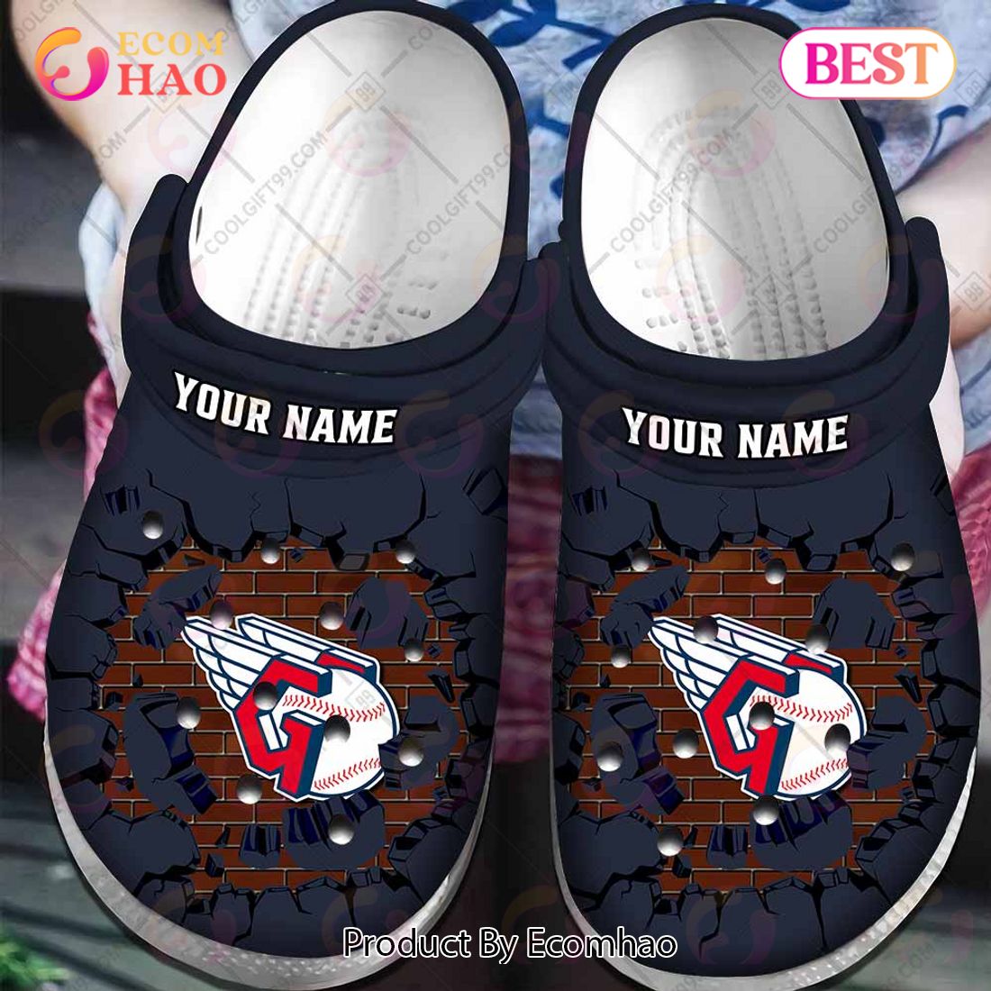 Personalized MLB Cleveland Guardians Broken Wall Crocs