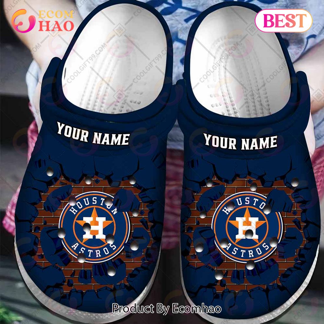 Personalized MLB Houston Astros Broken Wall Crocs