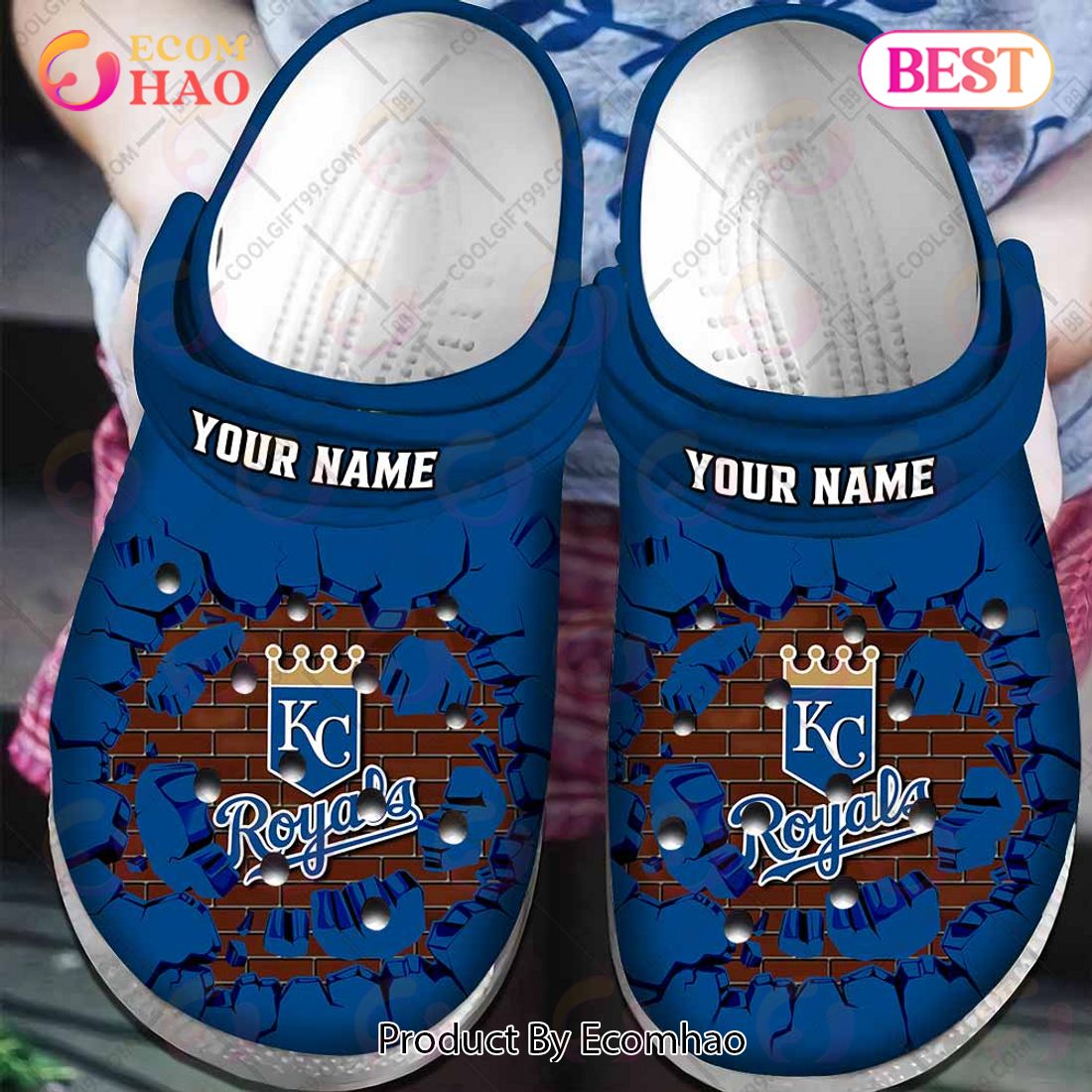 Personalized MLB Kansas City Royals Broken Wall Crocs