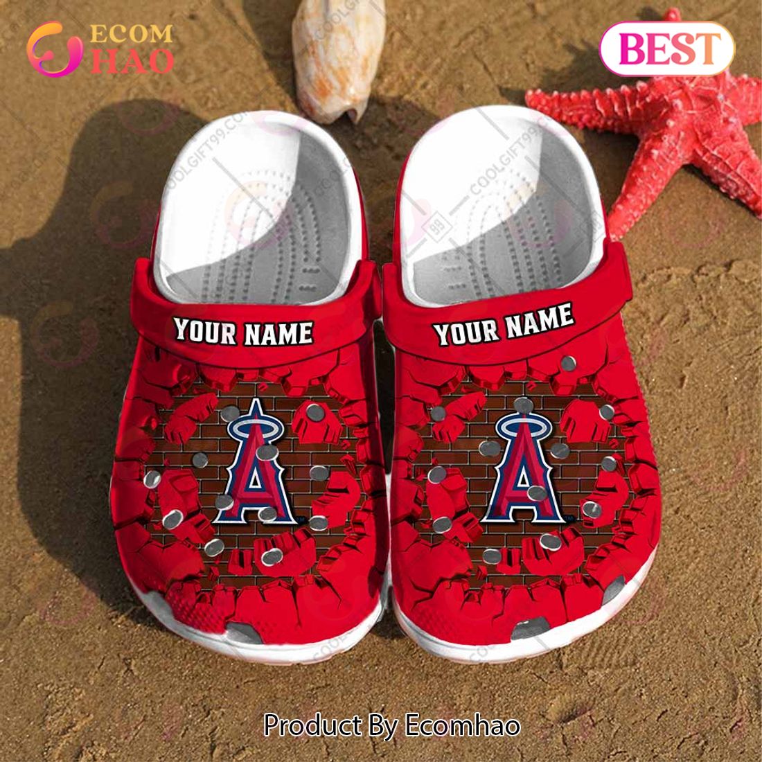 Personalized MLB Los Angeles Angels Broken Wall Crocs