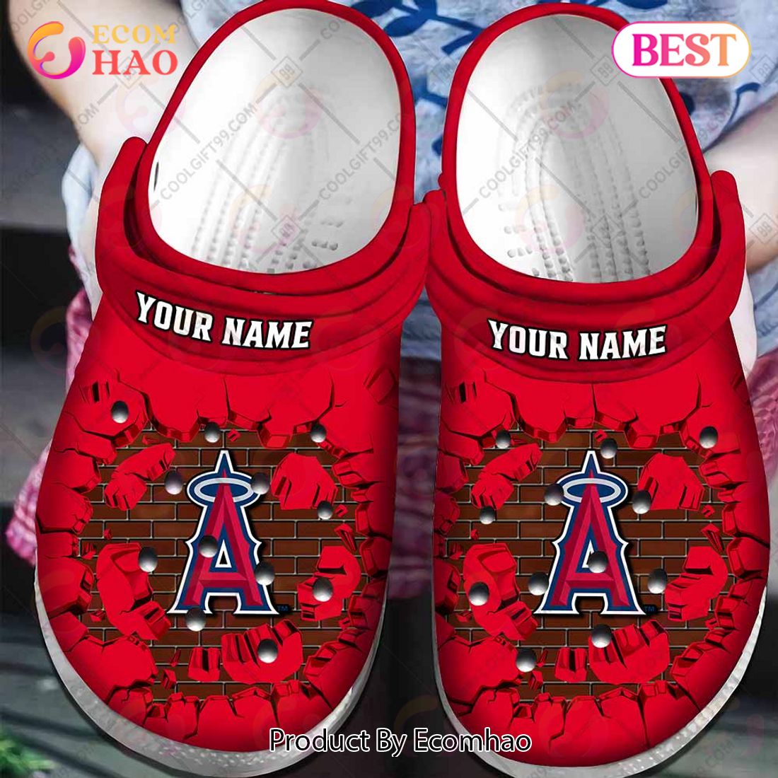 Personalized MLB Los Angeles Angels Broken Wall Crocs