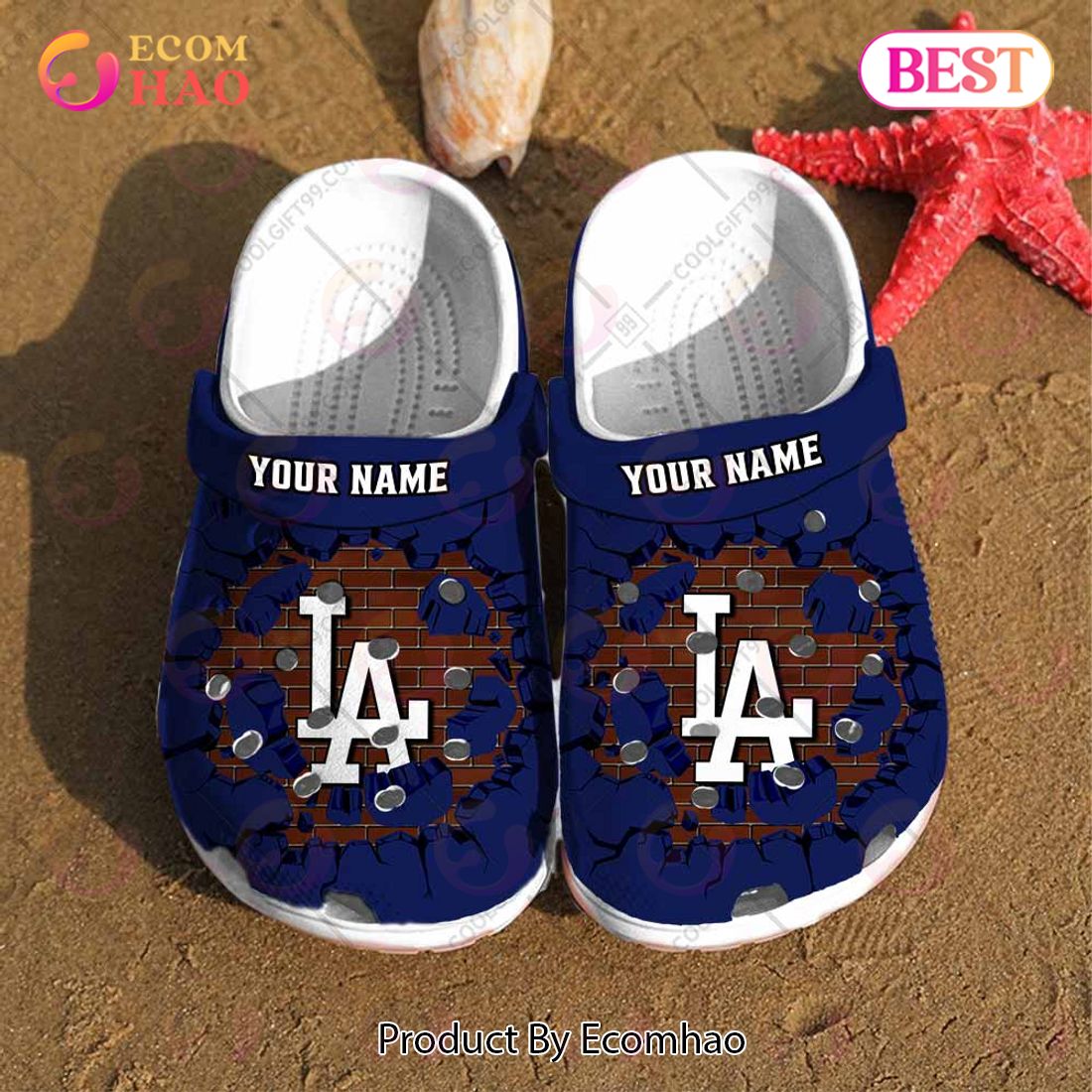 Personalized MLB Los Angeles Dodgers Broken Wall Crocs