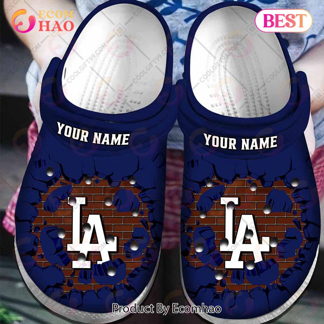 Personalized MLB Los Angeles Dodgers Broken Wall Crocs