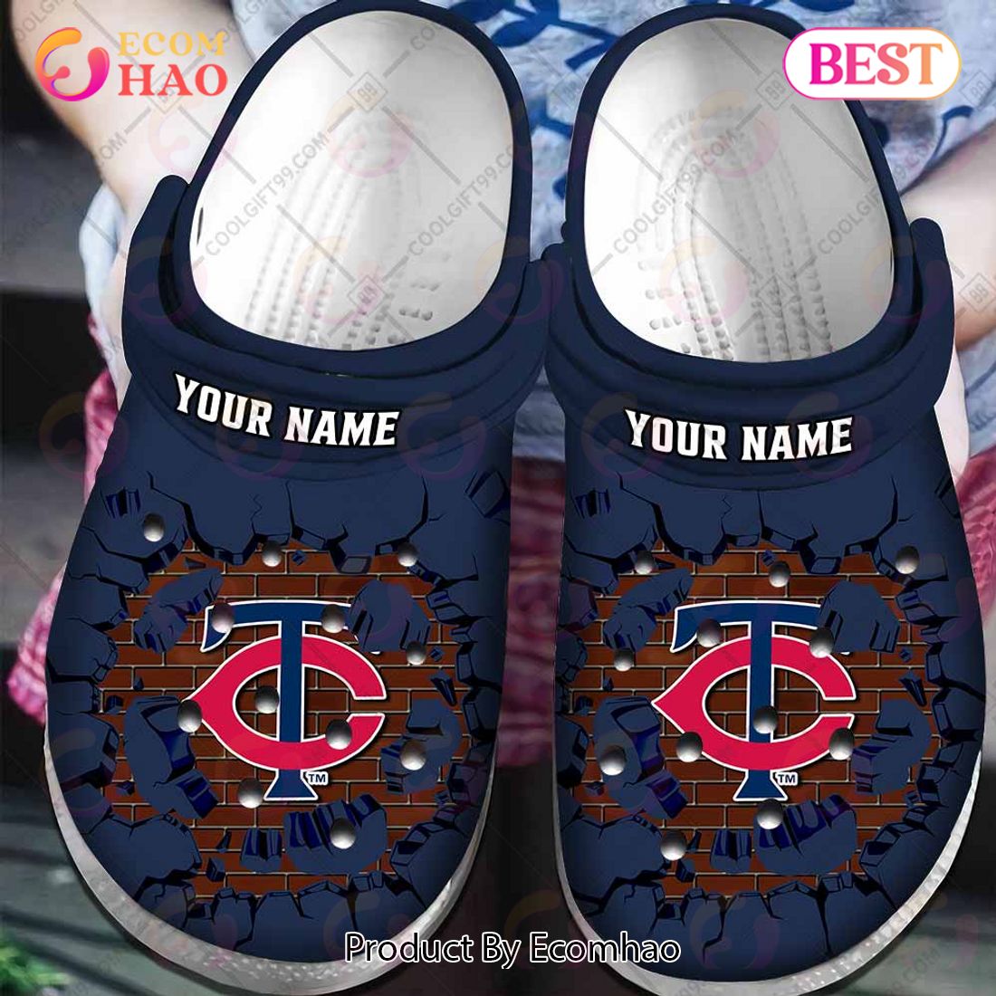 Personalized MLB Minnesota Twins Broken Wall Crocs