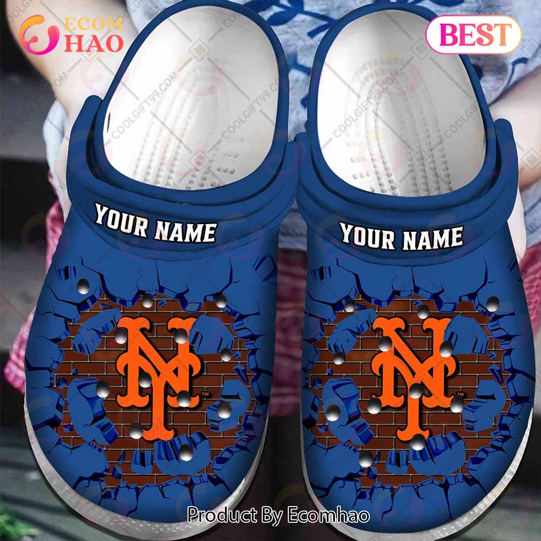 Personalized MLB New York Mets Broken Wall Crocs