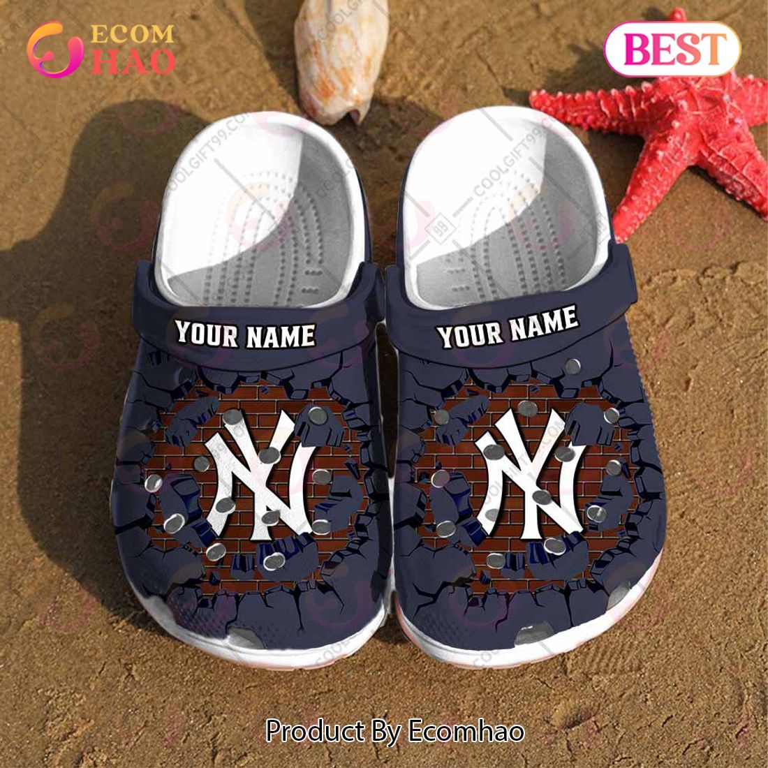 Personalized MLB New York Yankees Broken Wall Crocs