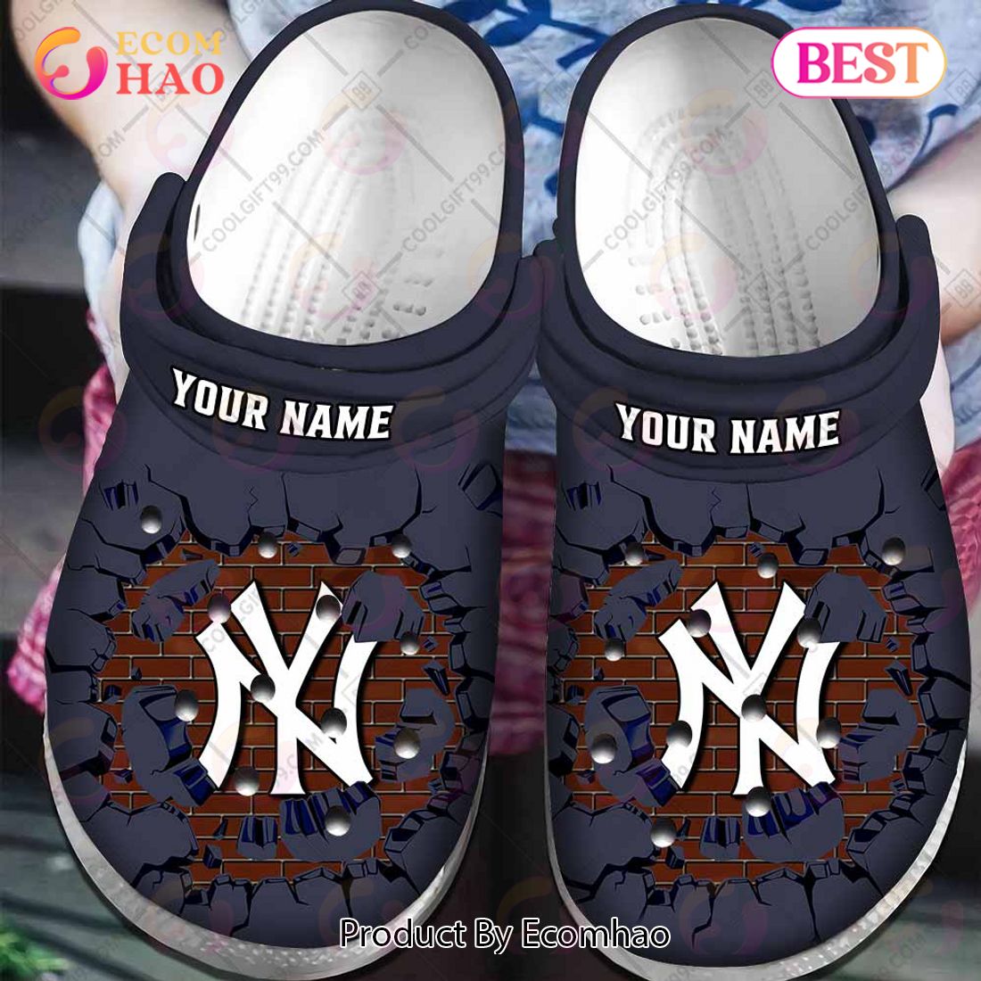 Personalized MLB New York Yankees Broken Wall Crocs